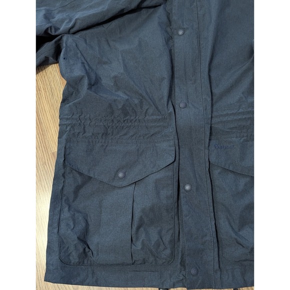 Barbour Rivington Mens Rain Jacket Blue Medium Hooded Waterproof Breathable - Picture 3 of 16